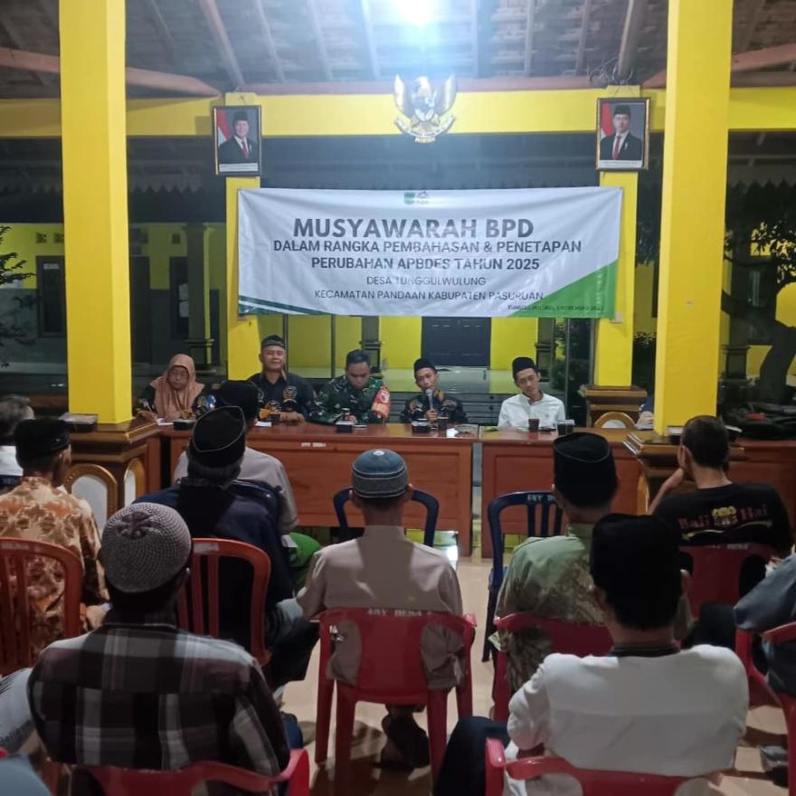 Musyawarah BPD Desa Tunggulwulung Bahas dan Tetapkan Perubahan APBDes Tahun 2025